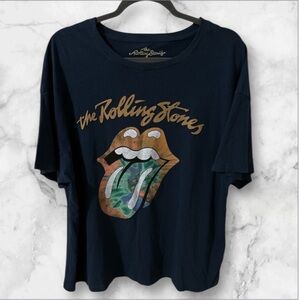 Navy blue Rolling Stones graphic print short sleeve tee shirt size XXL
